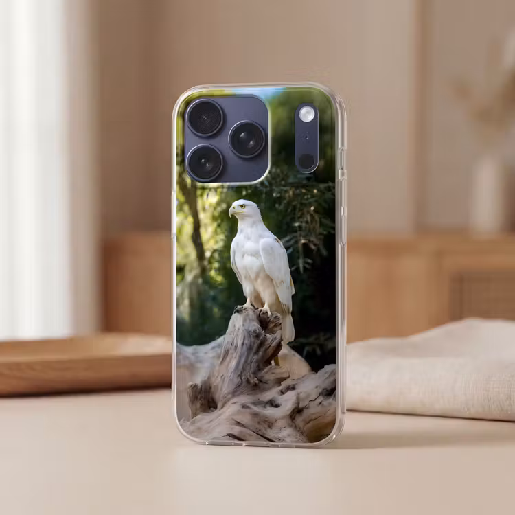 Arend - Hout - Wit - Planten Telefoonhoesje iPhone 17 Pro klein -sfeer2