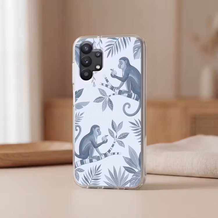 Aap - Boom - Bladeren - Jungle - Illustratie Telefoonhoesje Samsung Galaxy A32 5G klein -sfeer2