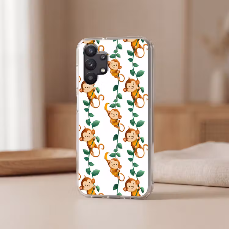 Apen - Lianen - Kleurrijk Telefoonhoesje Samsung Galaxy A32 5G klein 346 -sfeer2