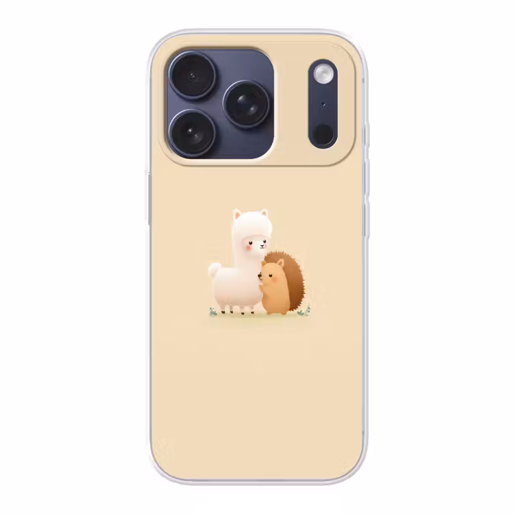 Alpaca - Egel - Bruin - Knuffelen Telefoonhoesje iPhone 17 Pro klein -3d