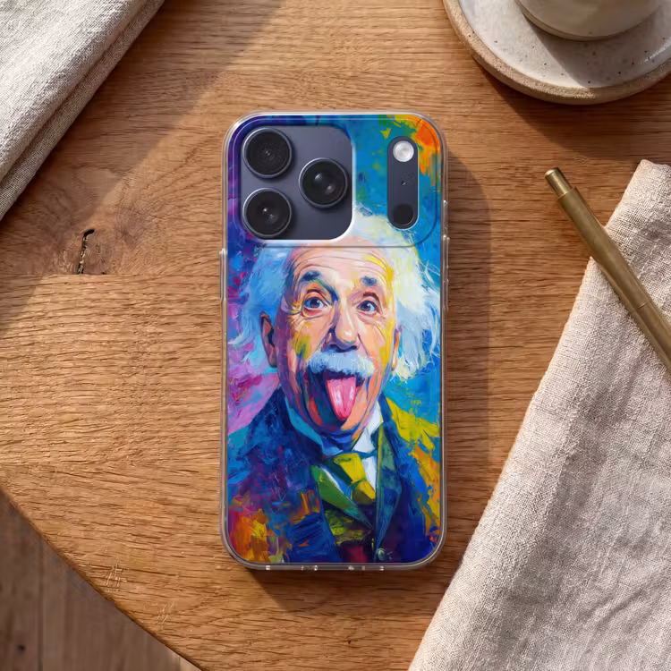 Oude man - Expressief - Kleurrijk Telefoonhoesje iPhone 17 Pro klein -sfeer1