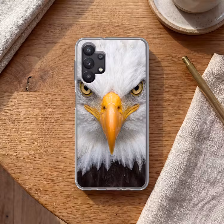 Amerikaans - Zeearend - Portret - Geel Telefoonhoesje Samsung Galaxy A32 5G klein -sfeer1