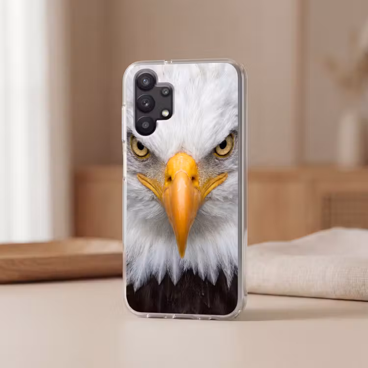 Amerikaans - Zeearend - Portret - Geel Telefoonhoesje Samsung Galaxy A32 5G klein -sfeer2