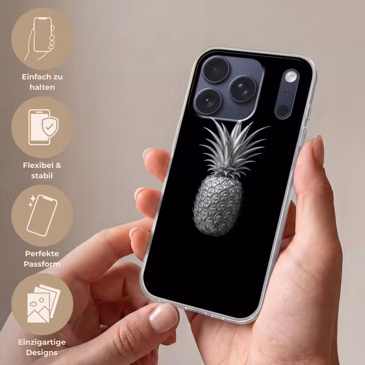 Ananas - Gedetailleerd - Bladeren Telefoonhoesje iPhone 17 Pro klein -sfeer3_DE