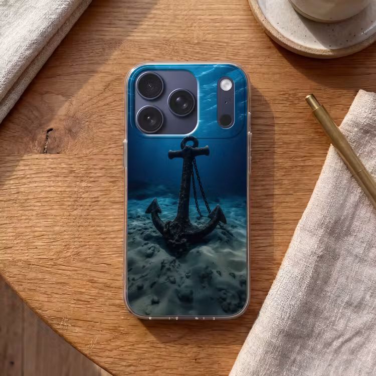Anker - Ijzer - Zeebodem - Zand Telefoonhoesje iPhone 17 Pro klein -sfeer1