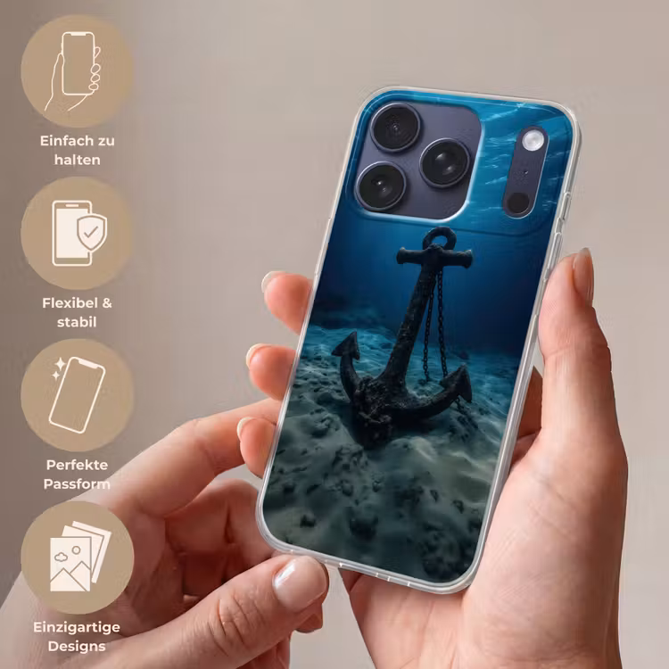 Anker - Ijzer - Zeebodem - Zand Telefoonhoesje iPhone 17 Pro klein -sfeer3_DE