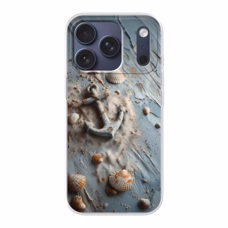 Anker - Hout - Schelpen - Zand Telefoonhoesje iPhone 17 Pro klein -3d
