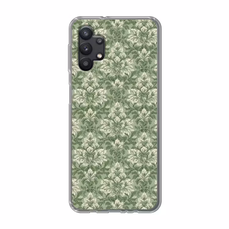 Sierlijk - Lichtgroen - Planten - Patroon - Getailleerd Telefoonhoesje Samsung Galaxy A32 5G klein 346 -3d