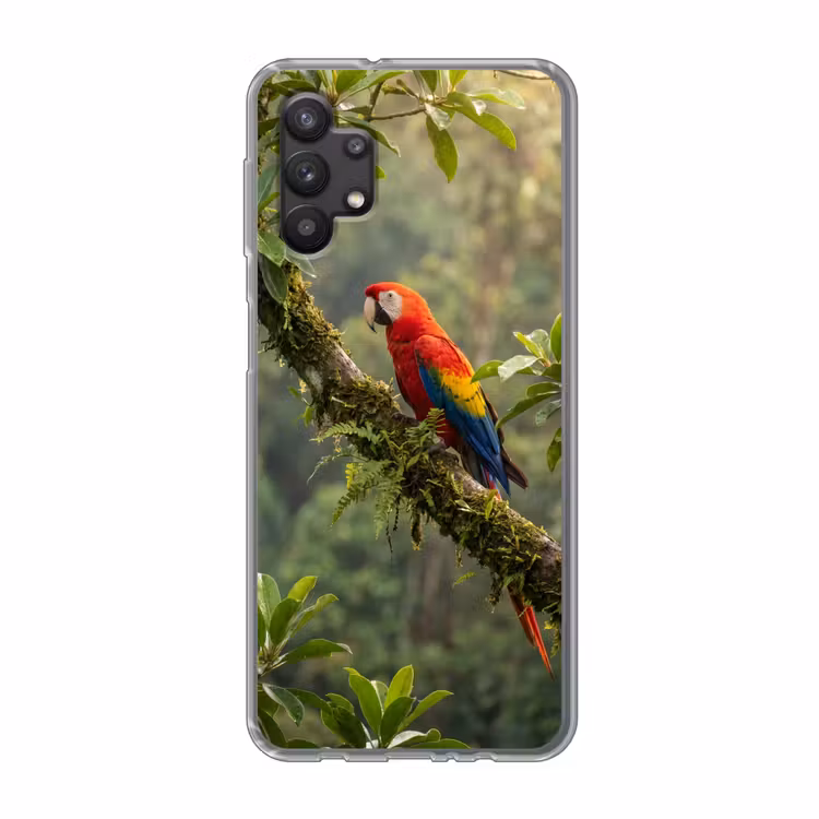 Ara - Jungle - Rood Telefoonhoesje Samsung Galaxy A32 5G klein -3d