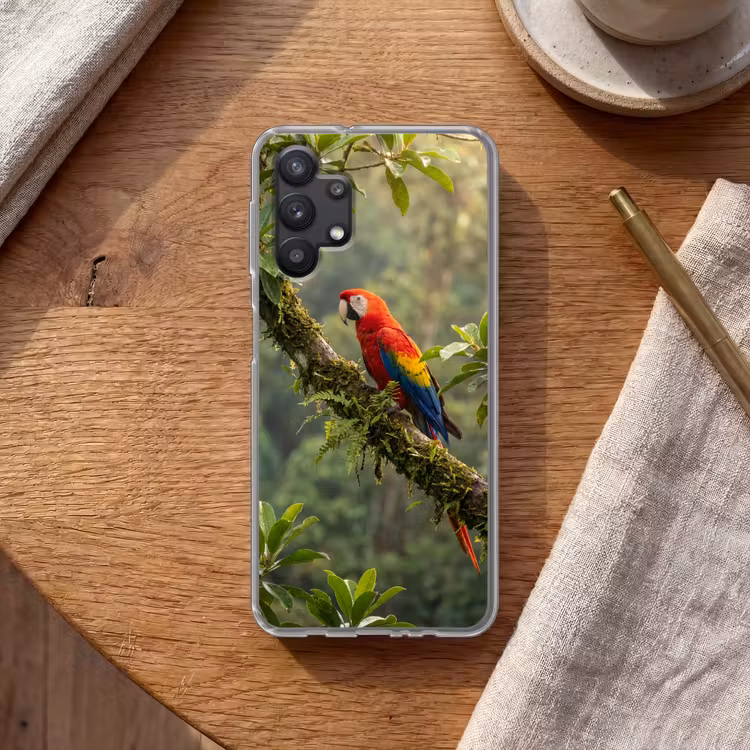 Ara - Jungle - Rood Telefoonhoesje Samsung Galaxy A32 5G klein -sfeer1