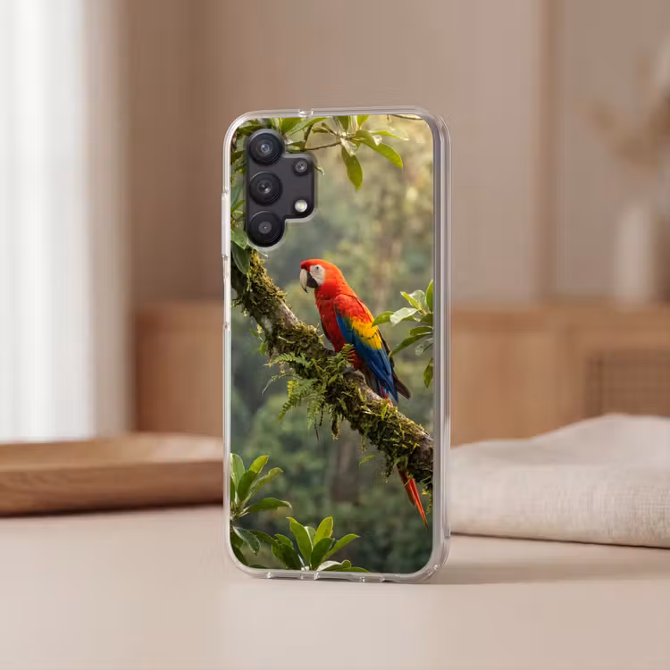 Ara - Jungle - Rood Telefoonhoesje Samsung Galaxy A32 5G klein -sfeer2