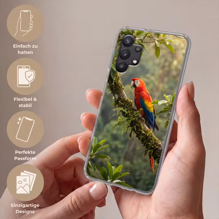 Ara - Jungle - Rood Telefoonhoesje Samsung Galaxy A32 5G klein -sfeer3_DE