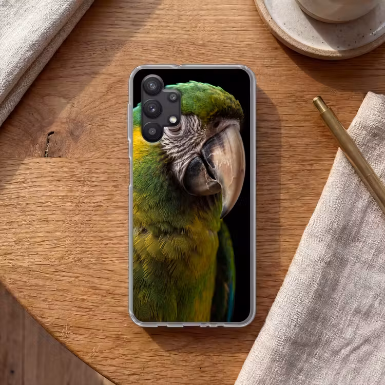 Ara - Portret - Groen Telefoonhoesje Samsung Galaxy A32 5G klein -sfeer1