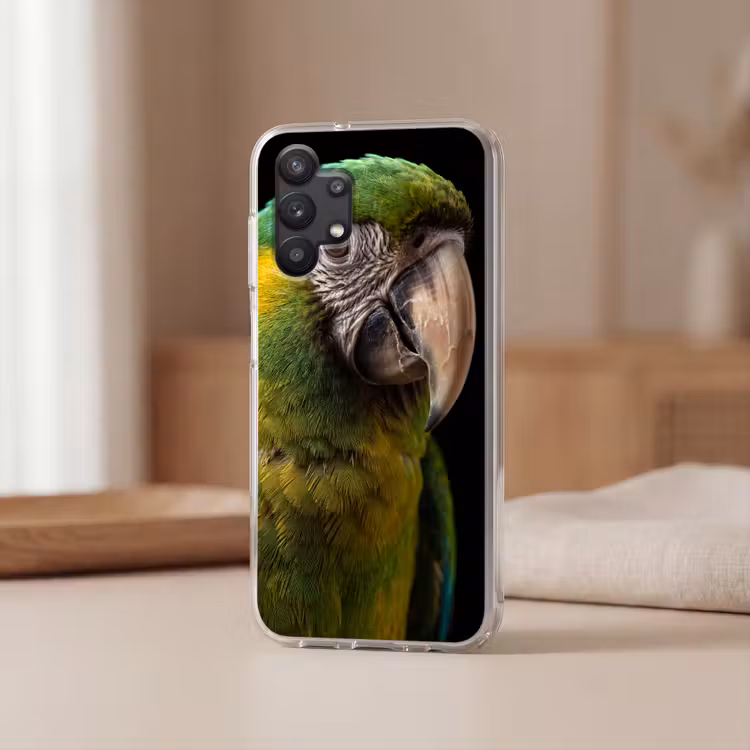 Ara - Portret - Groen Telefoonhoesje Samsung Galaxy A32 5G klein -sfeer2