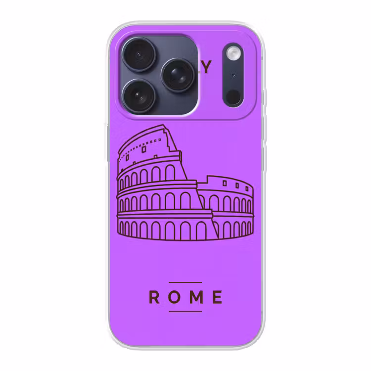 Architectuur - Colosseum - Rome - Minimalistisch - Paars Telefoonhoesje iPhone 17 Pro klein -3d