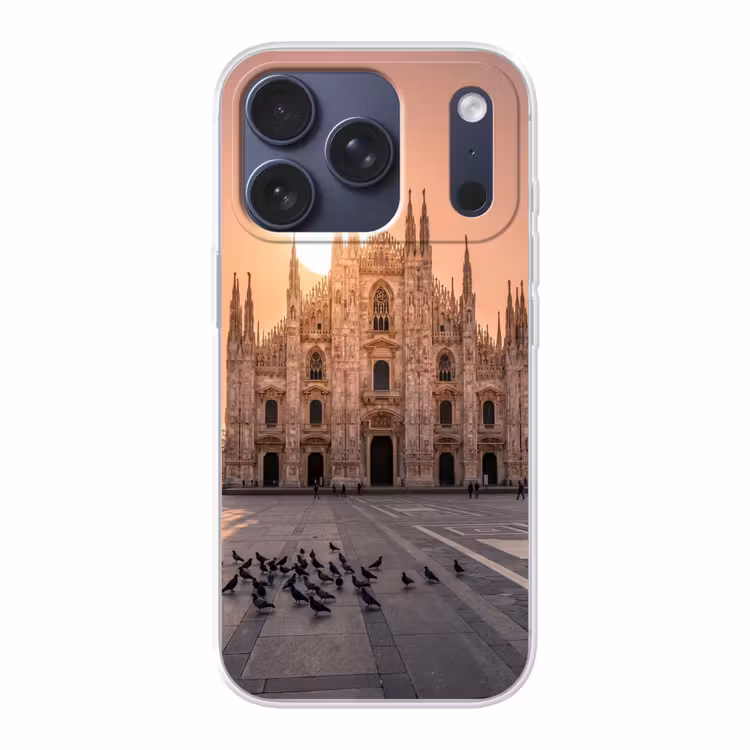 Architectuur - Milaan - Plein - Zonsopgang - Oranje Telefoonhoesje iPhone 17 Pro klein -3d