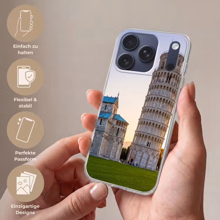 Architectuur - Toren - Pisa - Italië - Zonsondergang Telefoonhoesje iPhone 17 Pro klein -sfeer3_DE