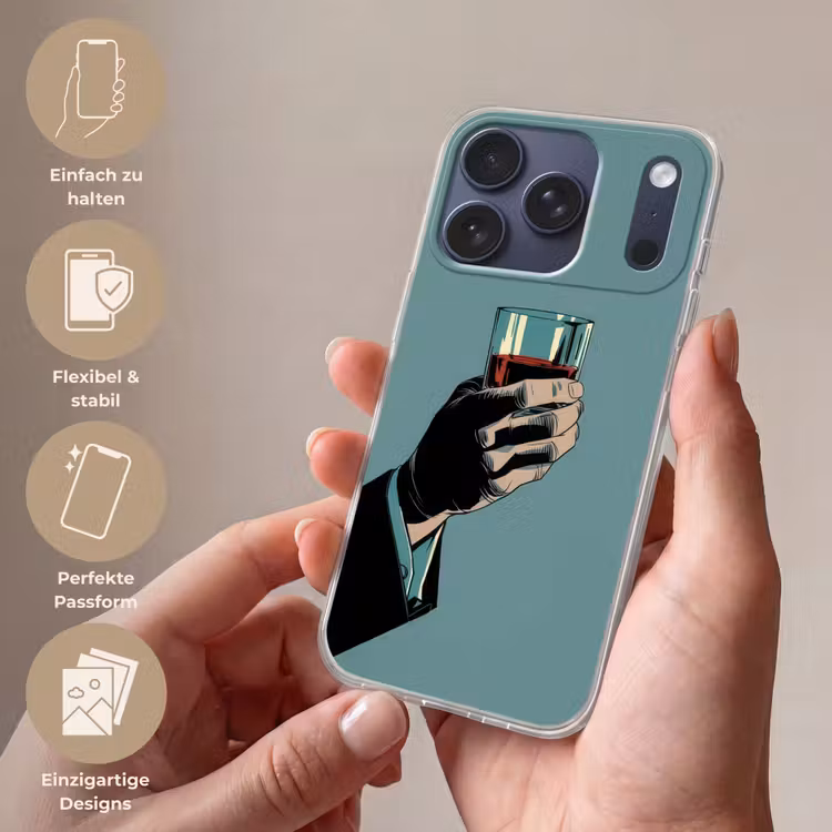 Arm - Glas - Pak - Blauw Telefoonhoesje iPhone 17 Pro klein -sfeer3_DE