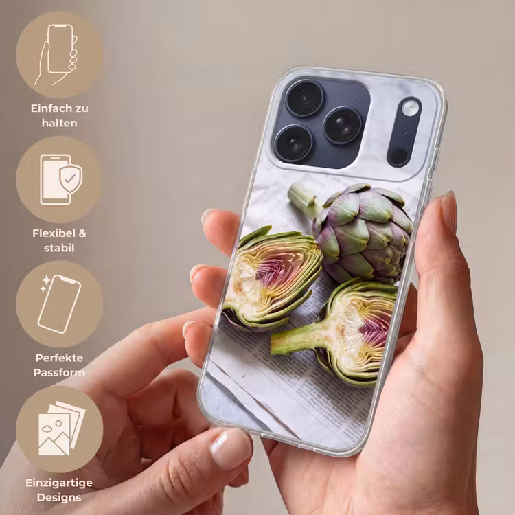 Handyhülle - Artischocke – aufgeschnitten – Essen - Artisjok - Doorgesneden - Eten Telefoonhoesje iPhone 17 Pro klein