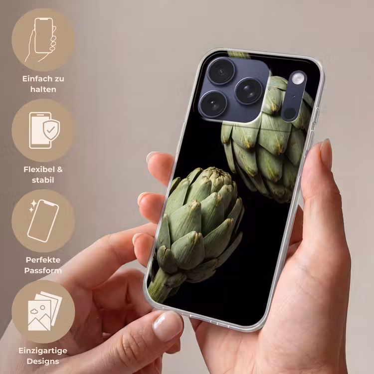 Handyhülle - Artischocke – Grün – Essen - Artisjok - Groen - Eten Telefoonhoesje iPhone 17 Pro klein