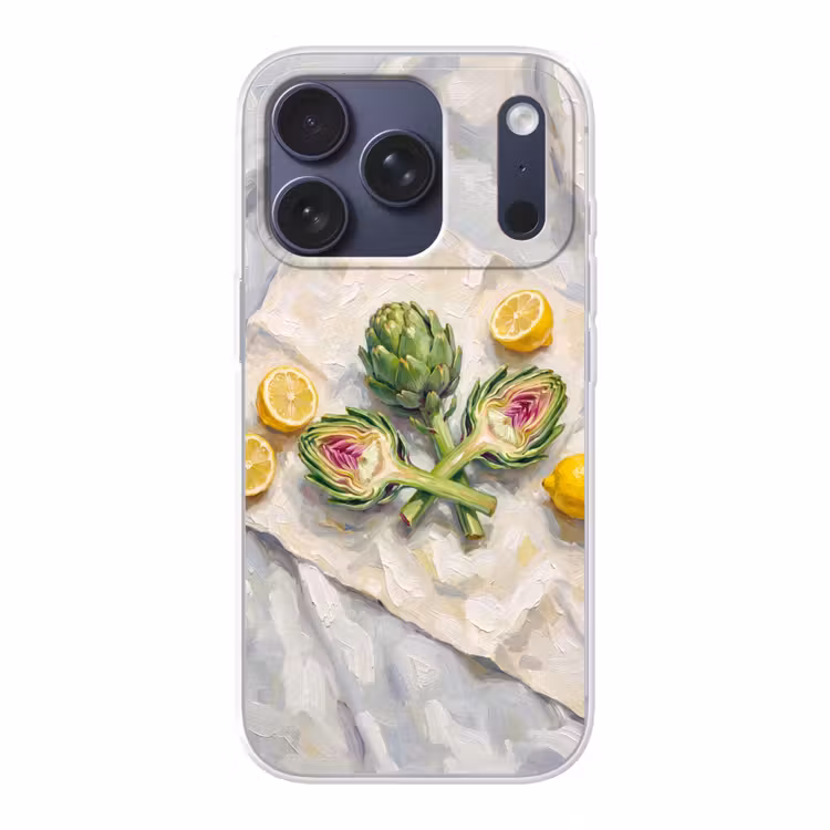 Handyhülle - Artischocke – Zitrone – Essen - Artisjok - Citroen - Eten Telefoonhoesje iPhone 17 Pro klein