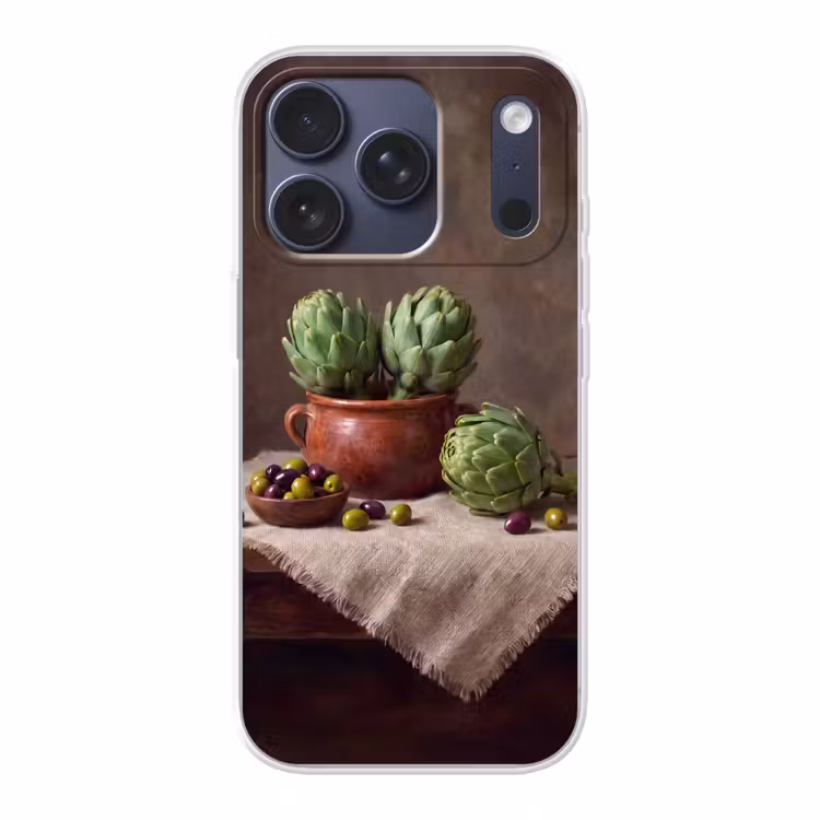 Handyhülle - Artischocken – Oliven – Essen - Artisjokken - Olijven - Eten Telefoonhoesje iPhone 17 Pro klein