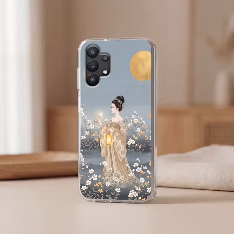 Aziatisch - Vrouw - Kimono Telefoonhoesje Samsung Galaxy A32 5G klein -sfeer2