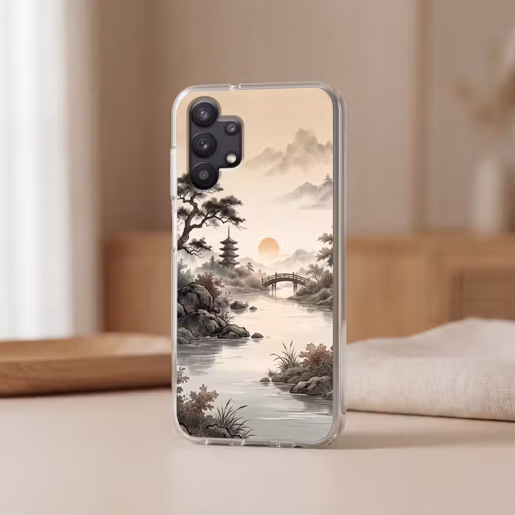 Azië - Landschap - Kleurrijk Telefoonhoesje Samsung Galaxy A32 5G klein -sfeer2