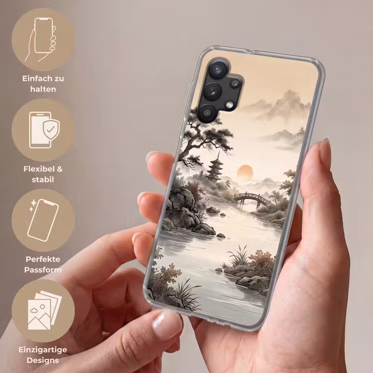Azië - Landschap - Kleurrijk Telefoonhoesje Samsung Galaxy A32 5G klein -sfeer3_DE