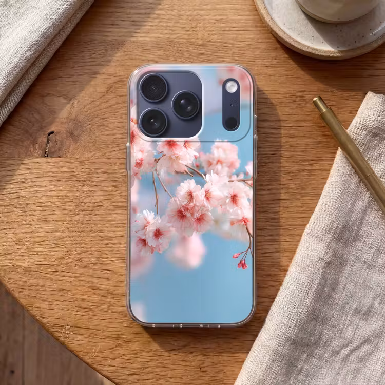 Takken - Bloesems - Roze Telefoonhoesje iPhone 17 Pro klein -sfeer1