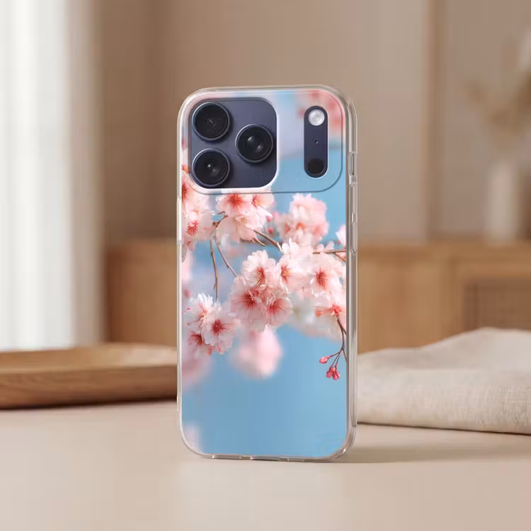 Takken - Bloesems - Roze Telefoonhoesje iPhone 17 Pro klein -sfeer2
