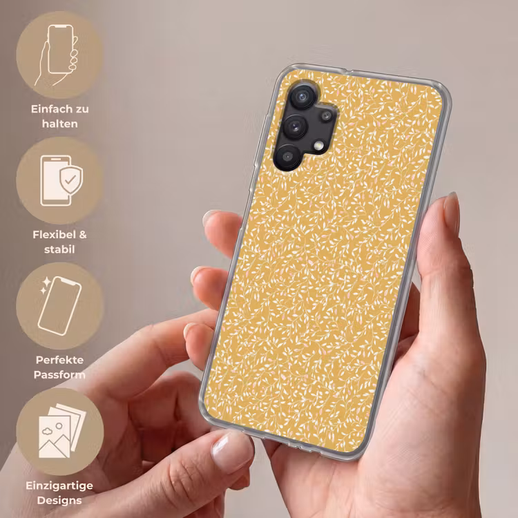 Takjes - Patroon - Oker Telefoonhoesje Samsung Galaxy A32 5G klein 346 -sfeer3_DE