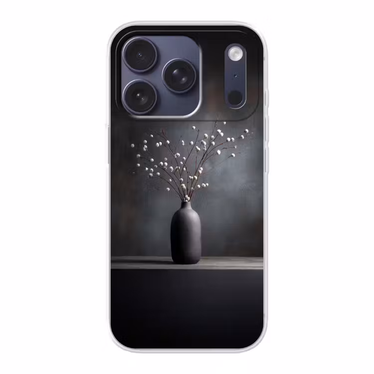 Takken - Vaas - Bolletjes - Wit Telefoonhoesje iPhone 17 Pro klein -3d