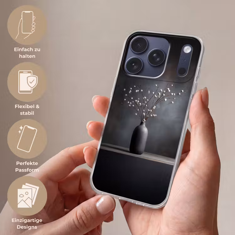 Takken - Vaas - Bolletjes - Wit Telefoonhoesje iPhone 17 Pro klein -sfeer3_DE