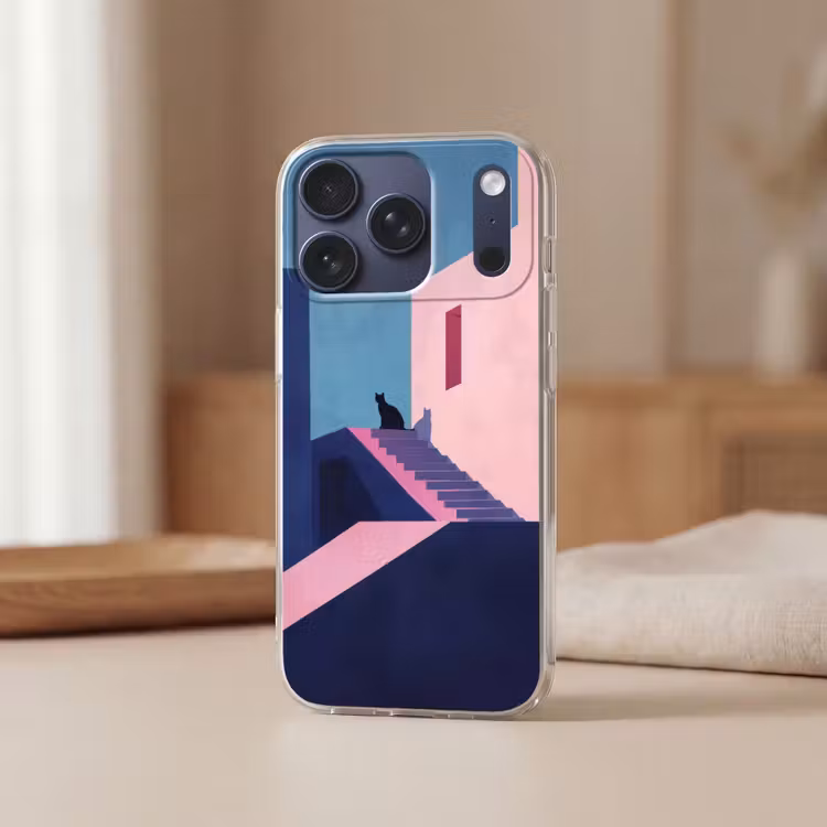 Astronaut - Neon - Roze - Wolken Telefoonhoesje iPhone 17 Pro klein -sfeer2
