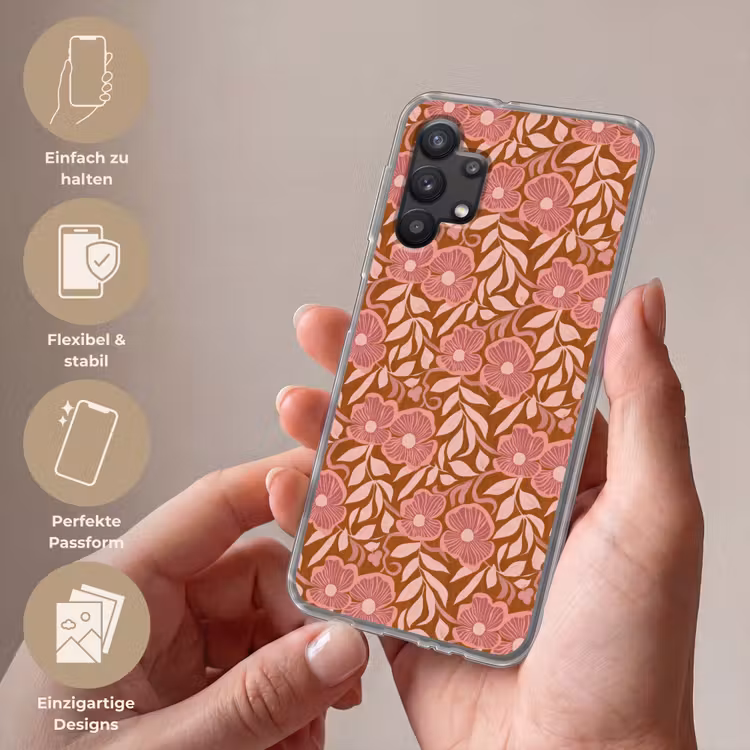 Sfeer - Bloemen - Roze Telefoonhoesje Samsung Galaxy A32 5G klein 346 -sfeer3_DE