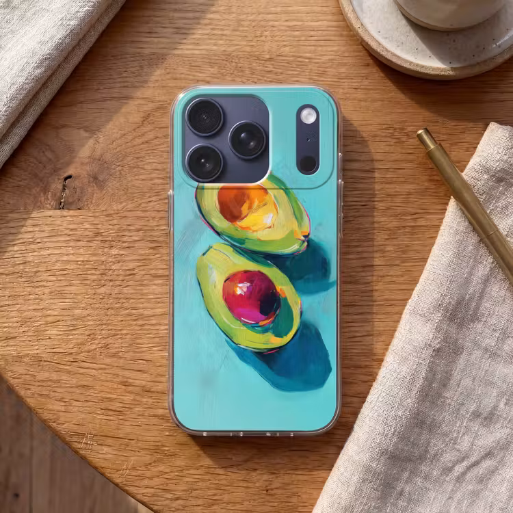 Avocado - Groen - Pit - Schaduw Telefoonhoesje iPhone 17 Pro klein -sfeer1