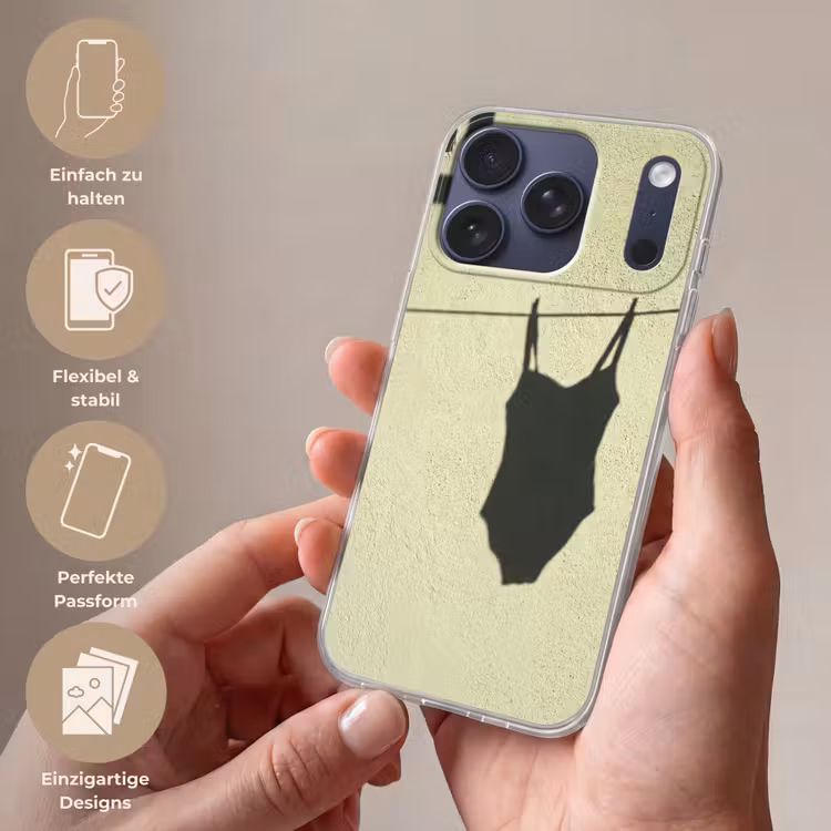 Badpak - Schaduw - Muur - Zomer - Minimalistisch Telefoonhoesje iPhone 17 Pro klein -sfeer3_DE