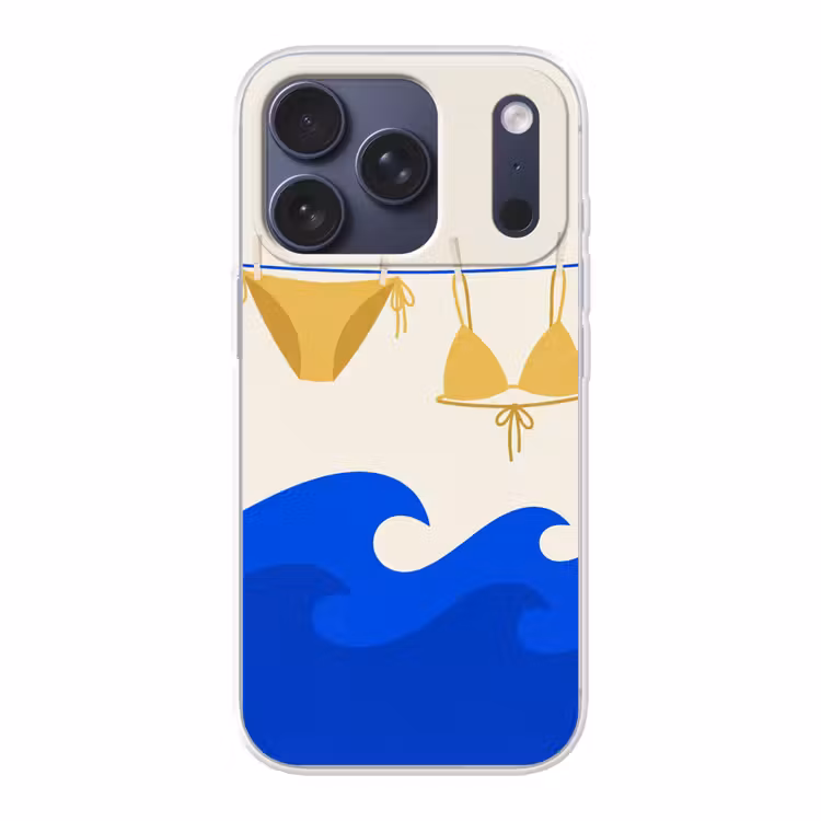Zwemkleding - Zee - Zomer - Illustratie - Geel Telefoonhoesje iPhone 17 Pro klein -3d