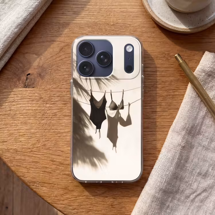 Badkleding - Palmbomen - Schaduw - Tropisch Telefoonhoesje iPhone 17 Pro klein -sfeer1