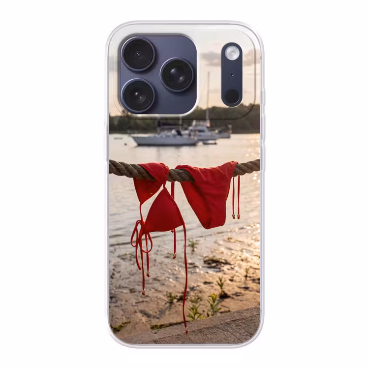 Badkleding - Rood - Zomer - Water - Zonsondergang Telefoonhoesje iPhone 17 Pro klein -3d
