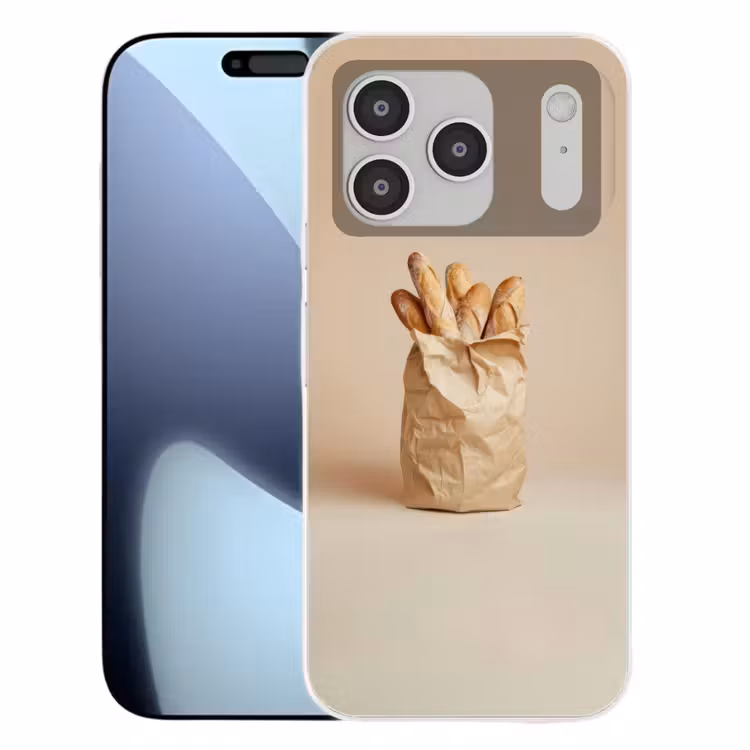 Baguette - Brood - Stokbrood - Beige Telefoonhoesje iPhone 17 Pro klein -3d