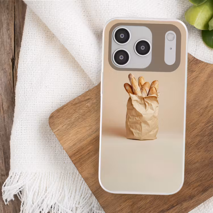 Baguette - Brood - Stokbrood - Beige Telefoonhoesje iPhone 17 Pro klein -sfeer1