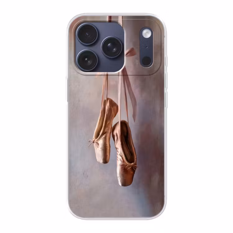 Balletschoenen - Satijn - Aardetinten Telefoonhoesje iPhone 17 Pro klein -3d