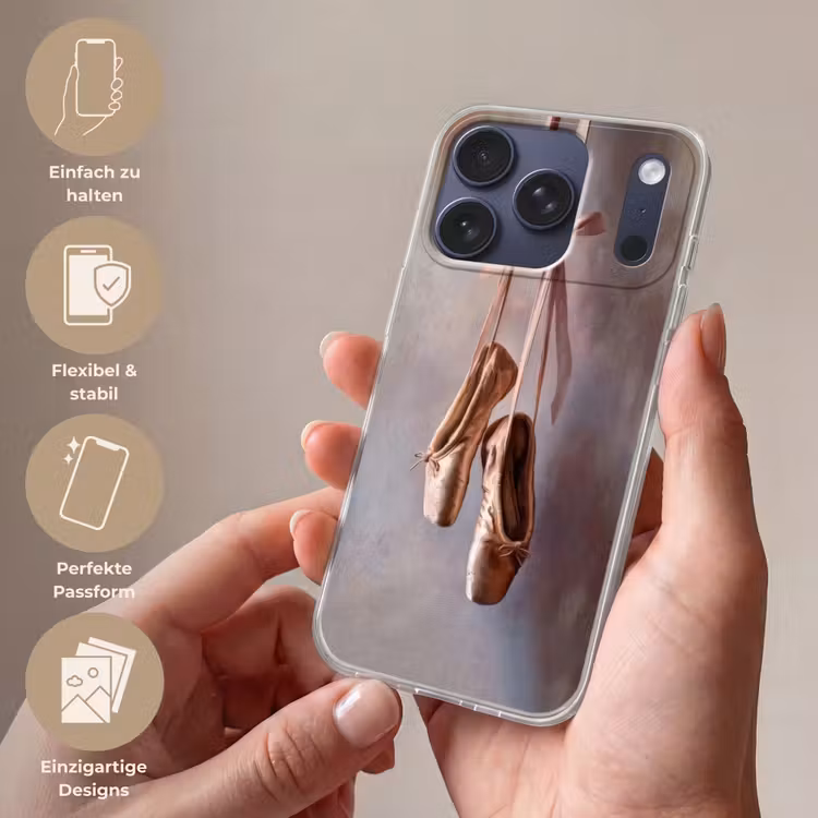 Balletschoenen - Satijn - Aardetinten Telefoonhoesje iPhone 17 Pro klein -sfeer3_DE