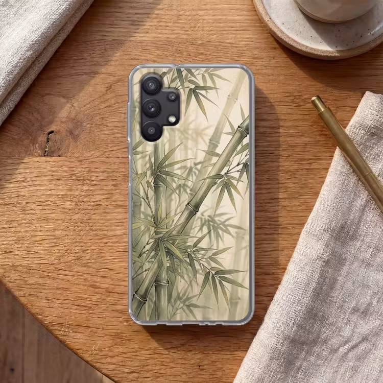 Bamboe - Bladeren - Aziatisch - Groen - Natuur Telefoonhoesje Samsung Galaxy A32 5G klein -sfeer1