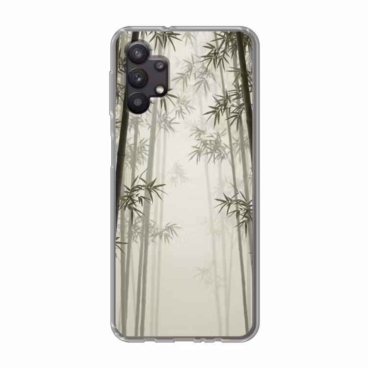 Bamboe - Bos - Mist - Natuur Telefoonhoesje Samsung Galaxy A32 5G klein -3d