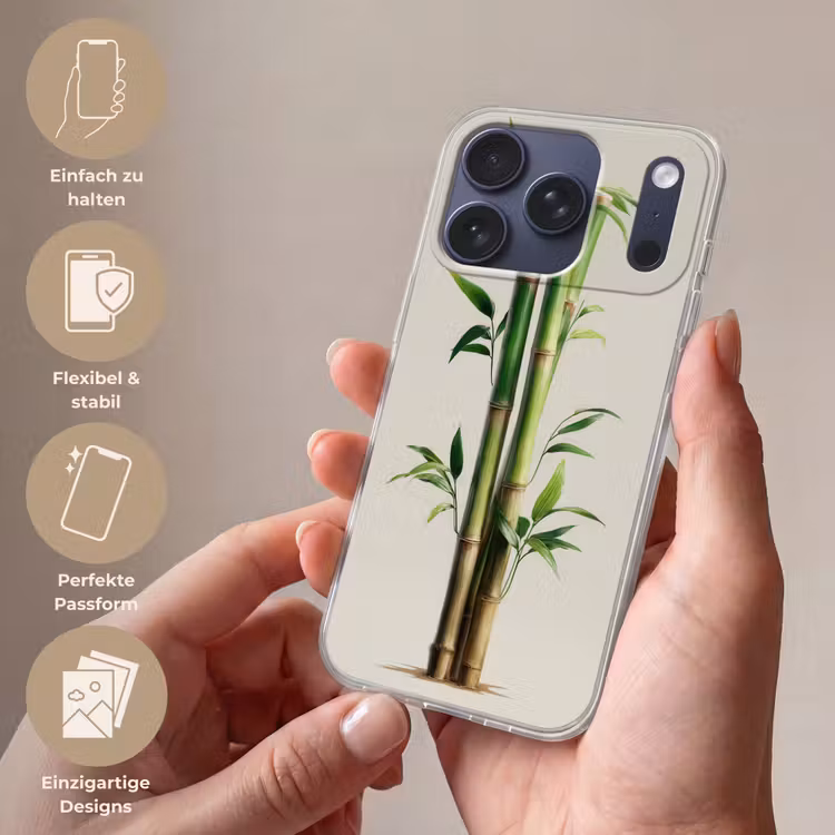 Bamboestengels - Sierlijk - Groen Telefoonhoesje iPhone 17 Pro klein -sfeer3_DE