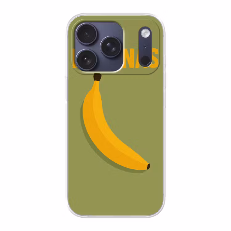 Banaan - Minimalistisch - Geel Telefoonhoesje iPhone 17 Pro klein -3d