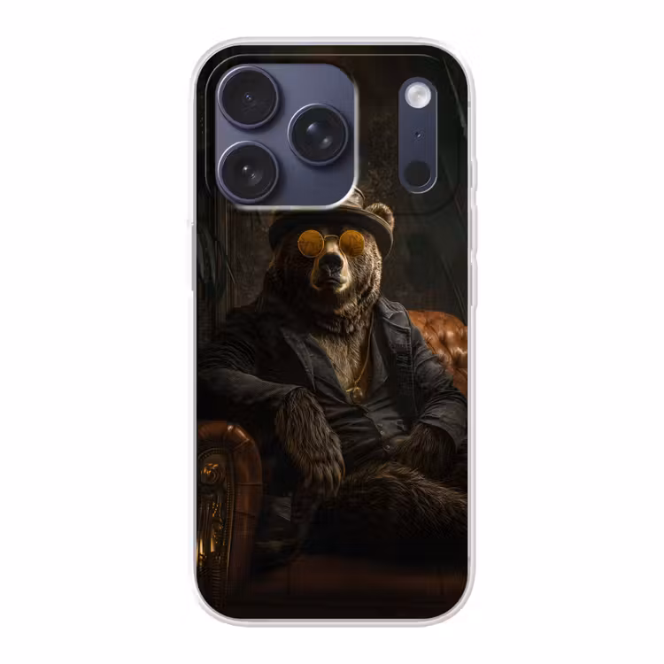 Beer - Bruin - Pak - Hoed Telefoonhoesje iPhone 17 Pro klein -3d